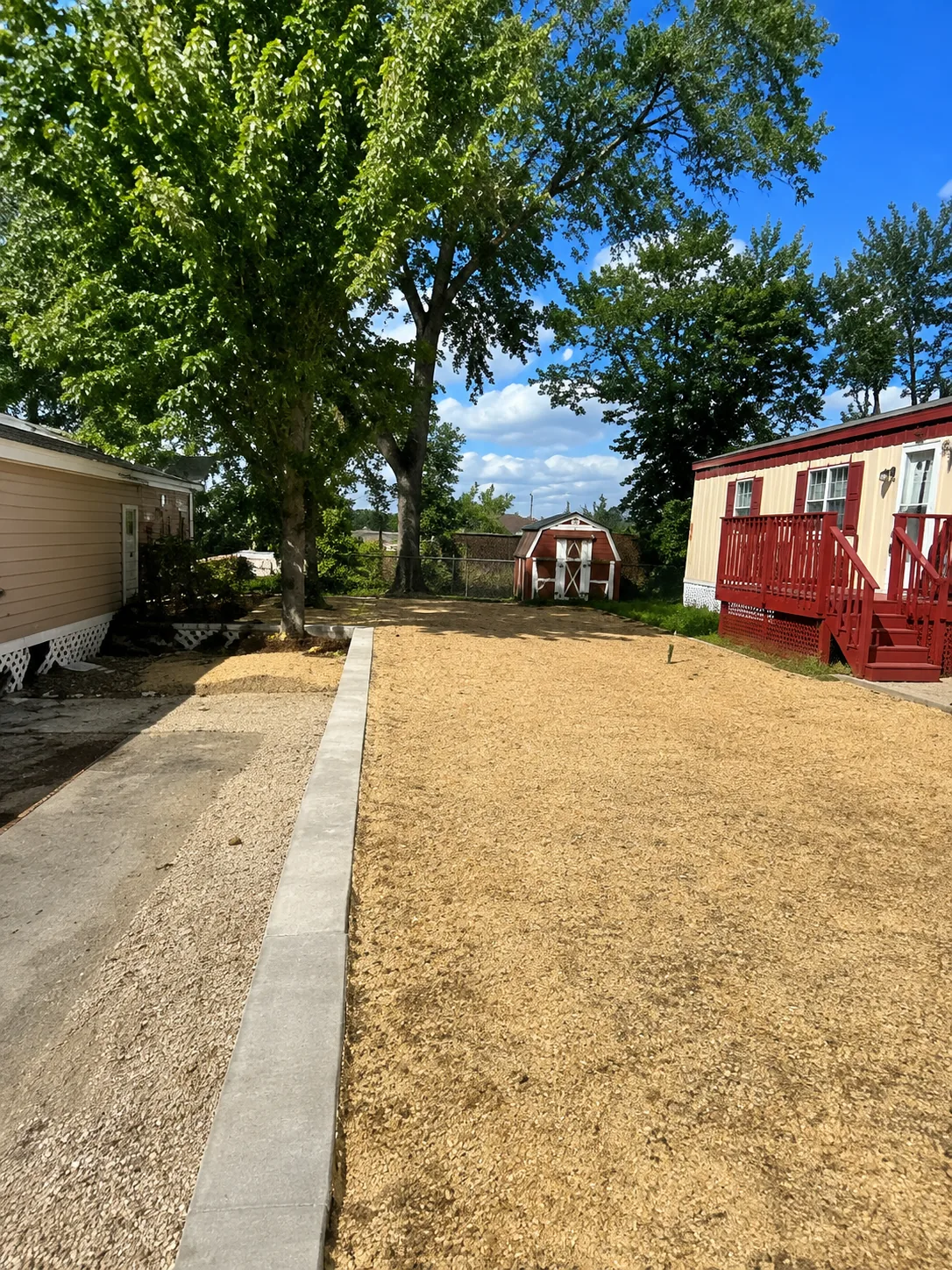 Prepared residential yard surface before final lawn work